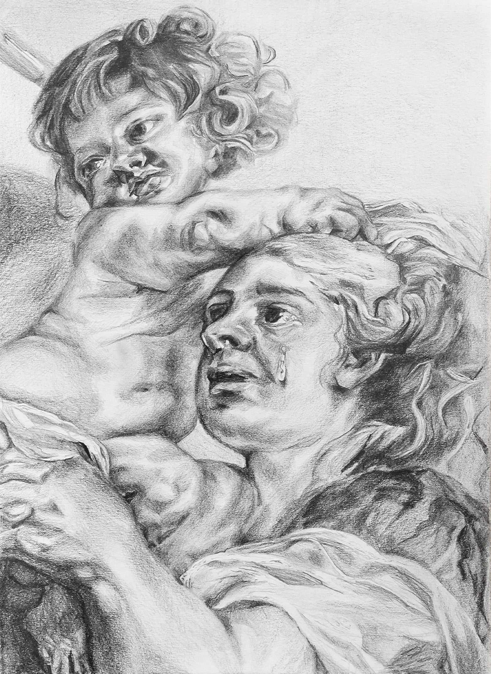 Studie van een detail van Rubens' "De beklimming van de Cavalrieberg"